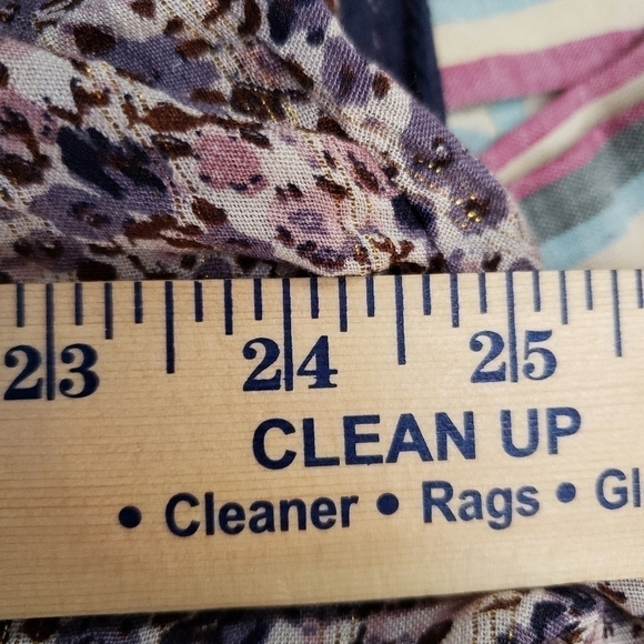 Nalini Navy and Pink with Gold Shimmer Open Front w/Tie Closure One Sz Fits All - Picture 9 of 11